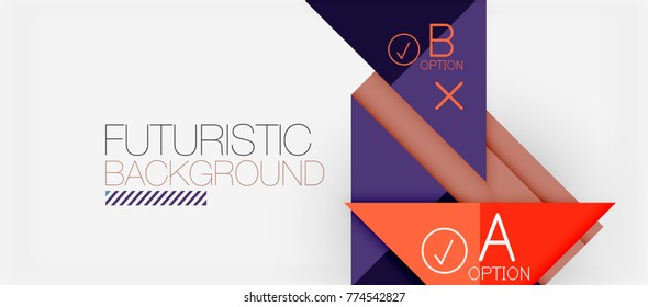 Minimalistic triangle modern banner design, geometric abstract background. Vector hi-tech futuristic