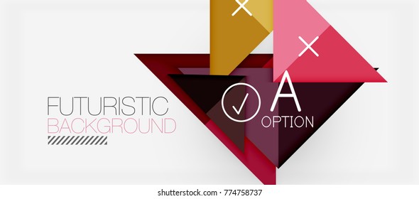 Minimalistic triangle modern banner design, geometric abstract background. Vector hi-tech futuristic