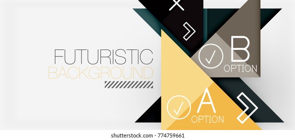 Minimalistic triangle modern banner design, geometric abstract background. Vector hi-tech futuristic