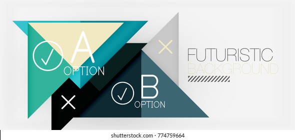 Minimalistic triangle modern banner design, geometric abstract background. Vector hi-tech futuristic