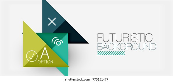 Minimalistic triangle modern banner design, geometric abstract background. Vector hi-tech futuristic