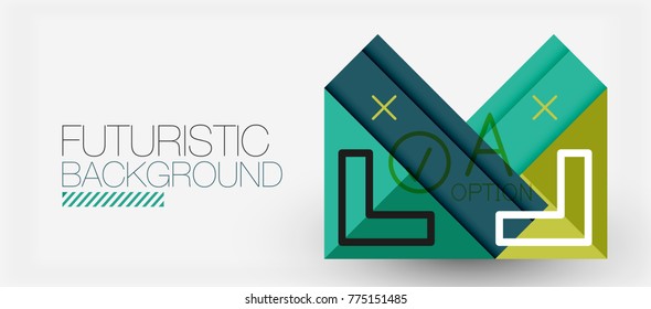 Minimalistic triangle modern banner design, geometric abstract background. Vector hi-tech futuristic