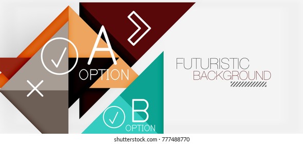 Minimalistic triangle modern banner design, geometric abstract background. Vector hi-tech futuristic