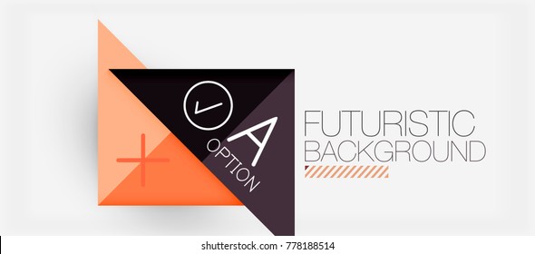 Minimalistic triangle modern banner design, geometric abstract background. Vector hi-tech futuristic