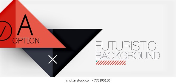 Minimalistic triangle modern banner design, geometric abstract background. Vector hi-tech futuristic