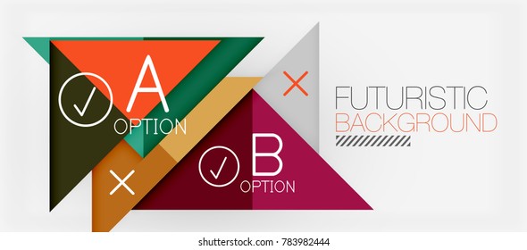 Minimalistic triangle modern banner design, geometric abstract background. Vector hi-tech futuristic