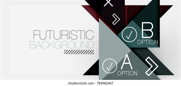 Triângulo minimalista design moderno banner, fundo abstrato geométrico. Vetor de alta tecnologia futurista