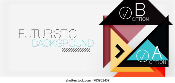 Minimalistic triangle modern banner design, geometric abstract background. Vector hi-tech futuristic
