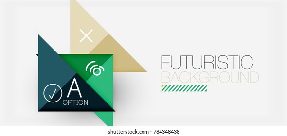 Minimalistic triangle modern banner design, geometric abstract background. Vector hi-tech futuristic