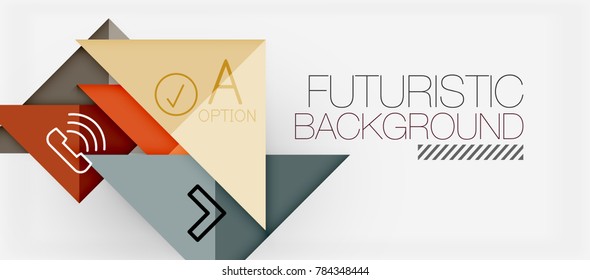 Triângulo minimalista design moderno banner, fundo abstrato geométrico. Vetor de alta tecnologia futurista