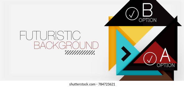 Minimalistic triangle modern banner design, geometric abstract background. Vector hi-tech futuristic