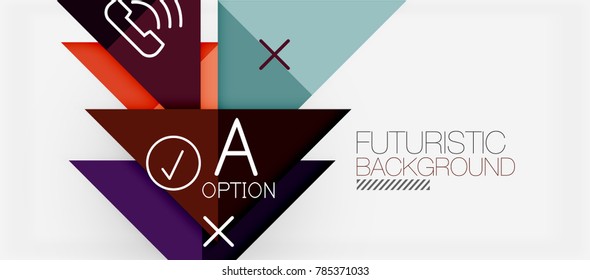 Minimalistisches Dreieck modernes Bannerdesign, geometrischer abstrakter Hintergrund. Vektorgrafik-High-Tech-Futuristik