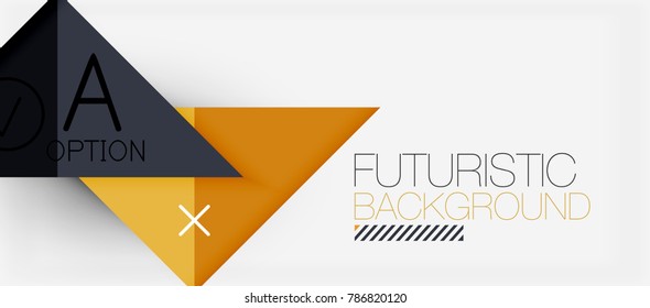 Minimalistic triangle modern banner design, geometric abstract background. Vector hi-tech futuristic