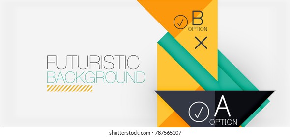 Minimalistic triangle modern banner design, geometric abstract background. Vector hi-tech futuristic