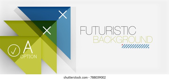 Minimalistic triangle modern banner design, geometric abstract background. Vector hi-tech futuristic