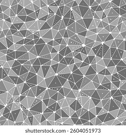 Minimalistic triangles background. Compact shape size. Multiple repeated inner triangles. Mono tone style. Repeatable pattern. Modern vector tiles. Seamless vector illustration.