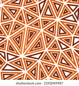 Minimalistic triangles background. Large shape size. Multiple repeated inner triangles. Single color tone style. Repeatable pattern. Modern vector tiles. Seamless vector illustration.