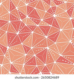 Minimalistic triangles background. Medium shape size. Multiple repeated inner triangles. Mono tone style. Repeatable pattern. Modern vector tiles. Seamless vector illustration.