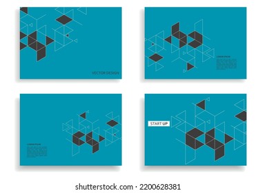 Minimalistic triangles shape graphic. Vector futuristic texture design. Template style poster