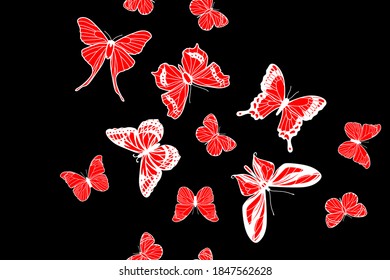 minimalistic tricolor butterfly simless pattern