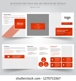 The Minimalistic Tri-Fold Square Brochures Design Templates. This Template Design Making Concept For Your Real Estate and Corporate  Business. Abstract vector design. - Vector.