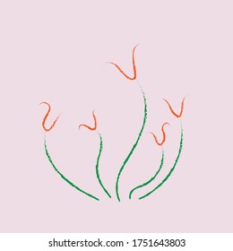 minimalistic tulip bouquet vector illustration