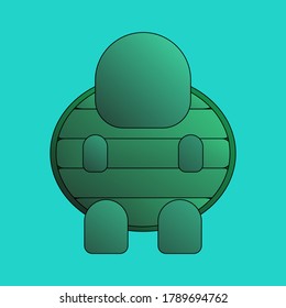 Minimalistic turtle logo with gradient.