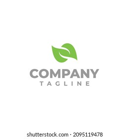 Minimalistische Logo-Vorlage für Zwillingsblätter