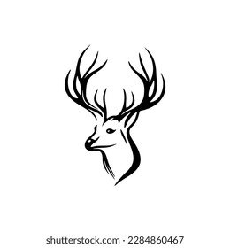  Minimalistic two-hued deer vector logo.