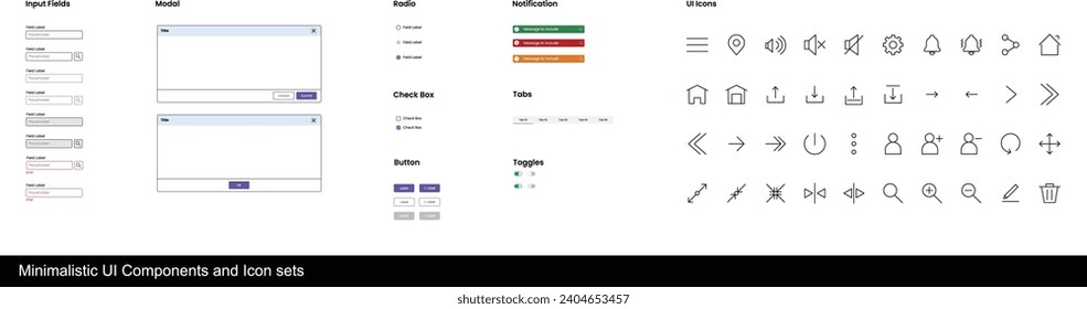Minimalistic UI Components and Icon sets