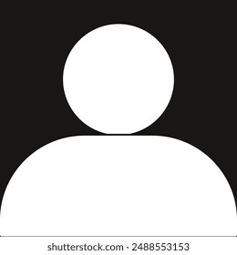 Minimalistic user profile icon in black and white. Perfect for avatars, contact lists, social media profiles, and business applications