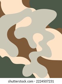 Antecedentes abstractos vectoriales minimalistas en tonos tierra, efecto de camuflaje