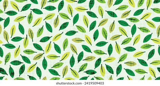 Minimalistic vector background of leaves, seamless pattern, banner