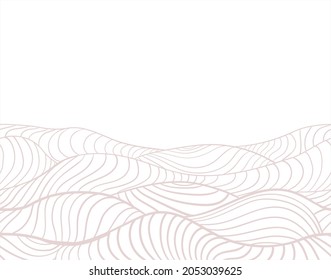Minimalistic vector background with line drawn landscape. Stylized surface shape. hand drawn picture for coloring.