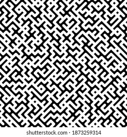 Minimalistic vector background. Trendy seamless Black And White maze ornament pattern. Vector simple shapes texture for fashion print or wrapping paper.