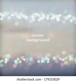 Minimalistic vector blurred background with lens bokeh. Unfocused landscape. 