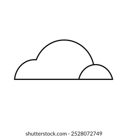 Minimalistic vector cloud illustration featuring smooth lines and clean shapes. Ideal for digital design, presentations, and web graphics. Easily customizable for various backgrounds.