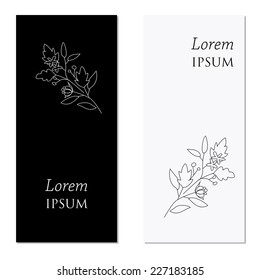 Minimalistic vector design of banners with simple text