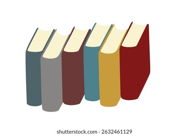 Design vetorial minimalista de livros empilhados, perfeito para conceitos de educação, escritório ou biblioteca.