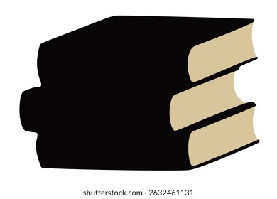 Minimalistic vector design of stacked books, perfect for education, office or library concepts.