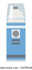 Minimalistische Vektorzeichnung einer blauen Sprühfarbe kann im flachen Stil