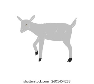 Minimalistic vector drawing of a goat. Great for farm, livestock, and rural-themed illustrations.
