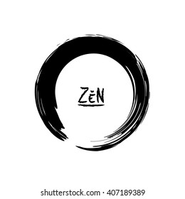 Minimalistic vector Enso zen circle. 