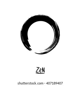 Minimalistic vector Enso zen circle. 