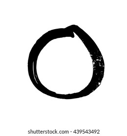Minimalistic vector Enso zen circle. High quality hand drawn isolated element. Real brush.