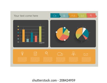 Minimalistic vector flat banner template for print or web page. Box infographics table. 