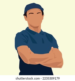 Minimalistic vector  handsome faceless man 