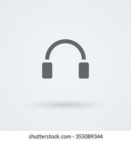 Minimalistic Vector icon big headphone. Logo. Pictogram. Button.