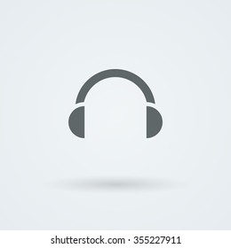 Minimalistic Vector icon big headphone. Logo. Pictogram. Button.