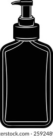 A minimalistic vector illustration of an astringent toner bottle silhouette. Perfect for beauty, skincare, and cosmetic designs. Ideal for branding, packaging, and digital graphics. Clean, simple